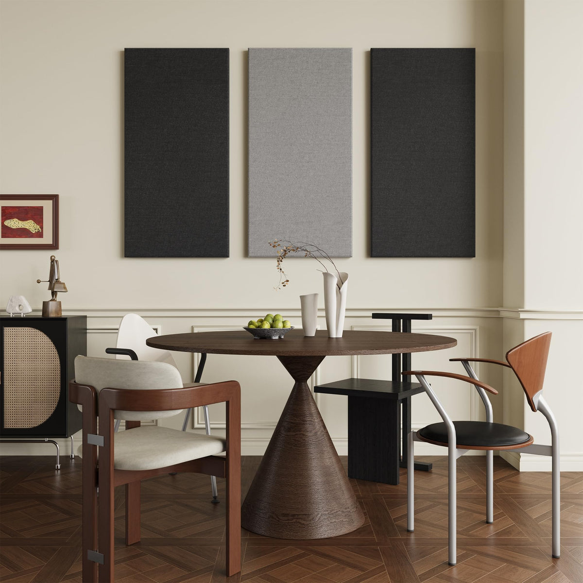 SMARTSTANDARD 4 PCS Acoustic Wall Panels, 2" Thick 47.2" x 23.6" Fiberglass Soundproof Wall Panels with Hanging System for Studios Home Theater Office Meeting Room, Black