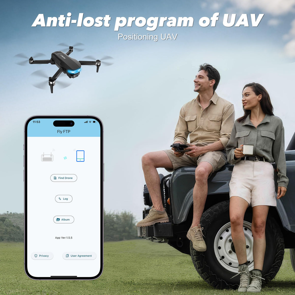 GPS Drone with EIS 2K Camera for Adults, 7.22 inch Screen on Remote Controller,FPV RC Drones with Al Track&Night Shot with Professional GPS,Auto Return Follow Me for Beginner,Long Range Transmission, 2 Batteries 64min Flight Time,Handbag Under 249g