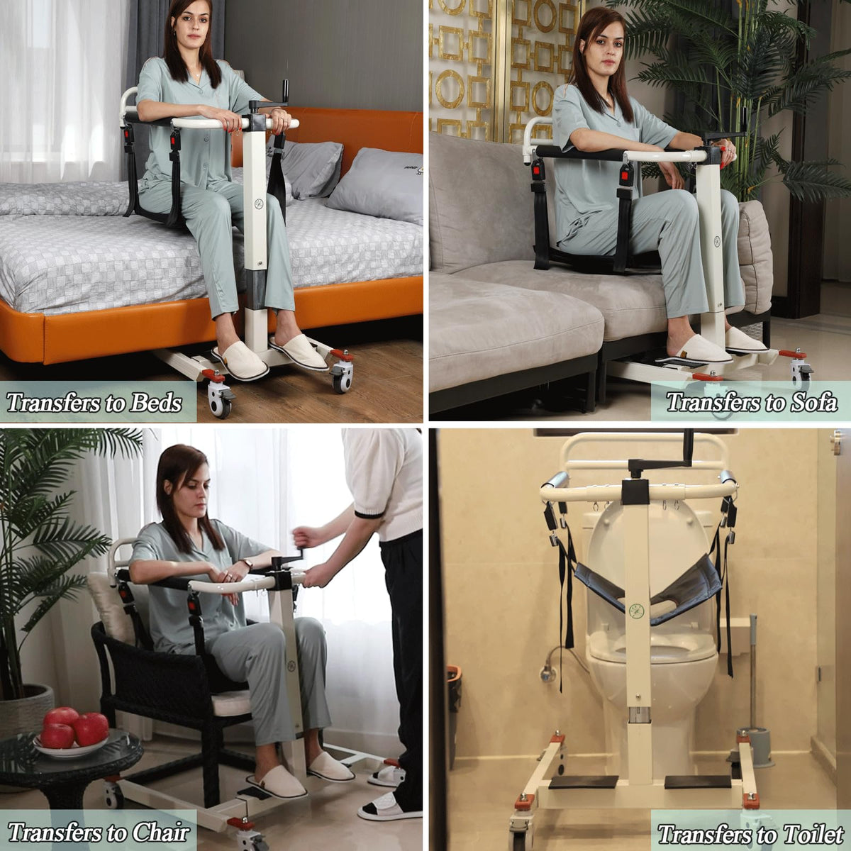 Patient Lift Transfer Chair, Patient Lift for Home, Patient Transfer Lift Wheelchair, Wheelchair Lift for Car, Lightweight Bedside Bathroom Wheelchair for Elderly, 275lbs