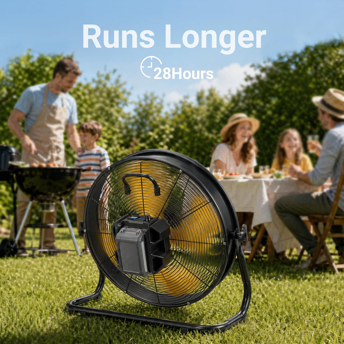 18" High Velocity Brushless Floor Fan Compatible with Dewalt 20V Max Battery(Tool Only), 2500 CFM Cordless Heavy Duty Metal Fan, 5 Speeds Portable Industrial Shop Fan for Home, Garage, Attic, Camping