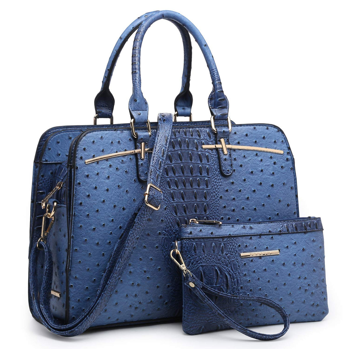 Women Handbag Wallet Tote Shoulder Hobo Bag Top Handle Satchel Purse Set 2pcs with 3 Compartments