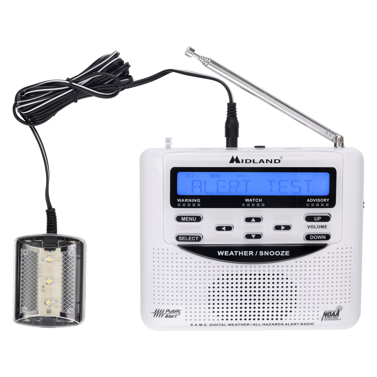 Midland - NOAA Emergency Radio Bundle with Strobe Light and Pillow Shaker