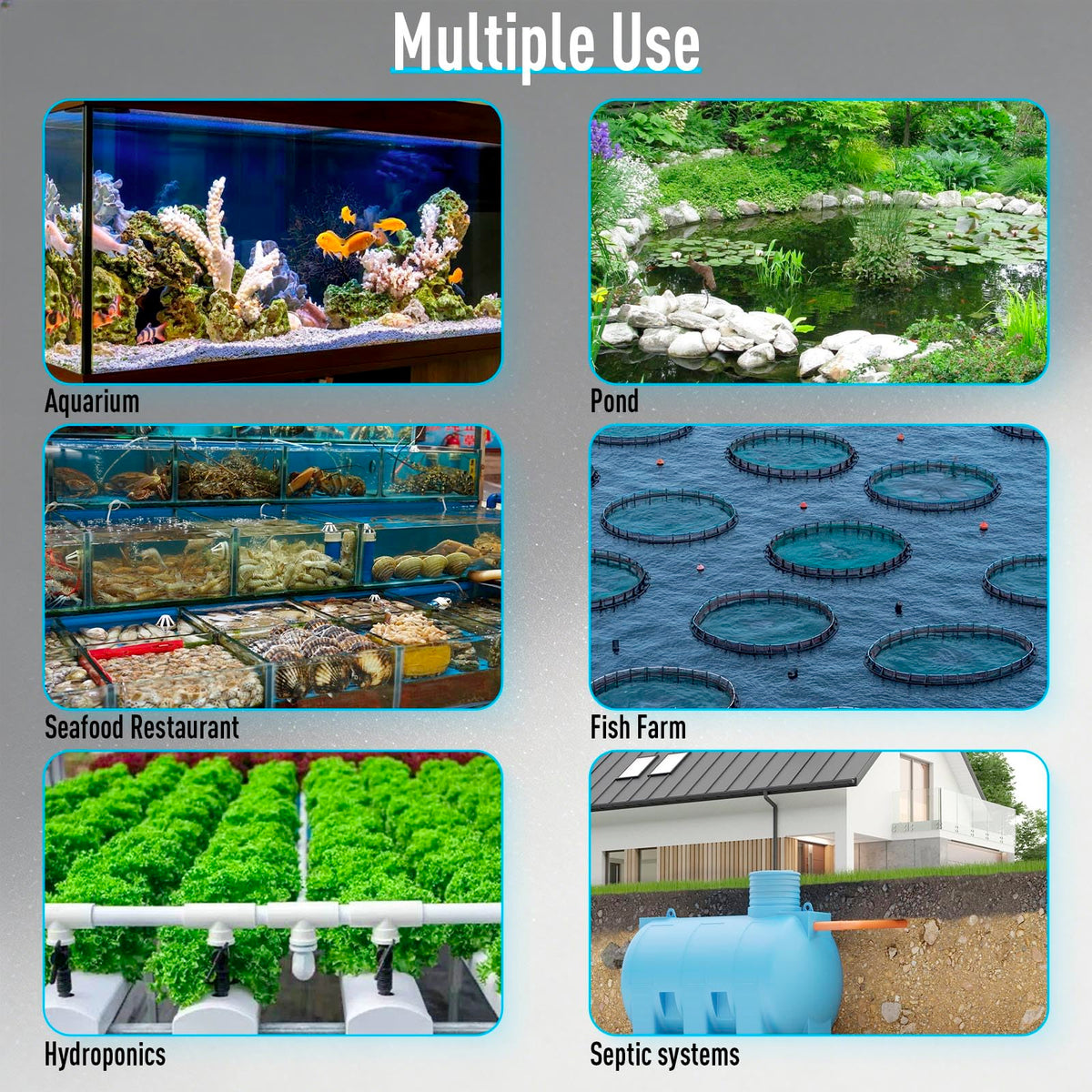 AquaMiracle Linear Air Pump ZP-40 for Pond Aeration, 635GPH Septic Air Pump Pond Aerators for Outdoor Ponds, Waste Treatment, Aquarium, Fish Farm, Seafood Restaurant