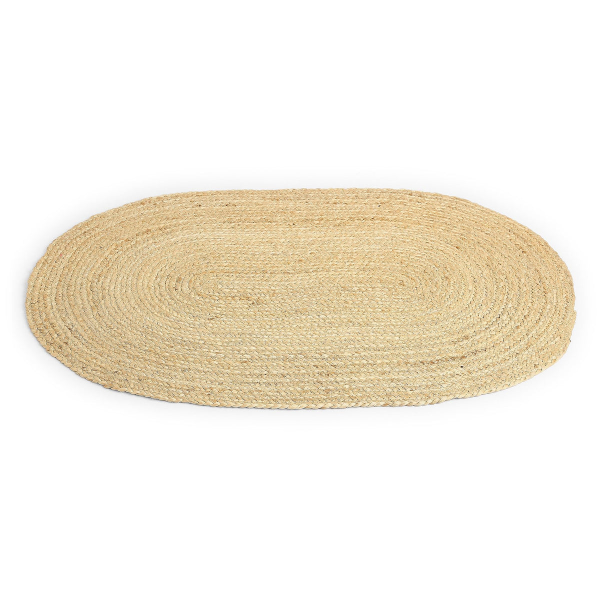 · REDEARTH · Oval Area Rug - 2'x3' Braided Natural Jute with Non-Skid Backing - Handwoven Boho Rug for Bedroom, Kitchen, Living Room - Farmhouse Aesthetic Home Decor - Durable Handmade Rug