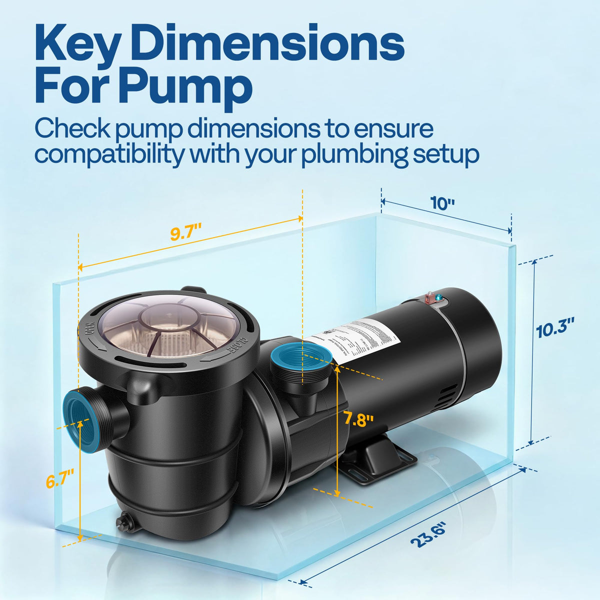 VIVOHOME 1.5 HP 5400 GPH Energy-Saving Above Ground Swimming Pool Pump, 115V 1.5 THP Upgrade Stainless lron Motor Shaft with Strainer Basket, ETL & DOE Certified