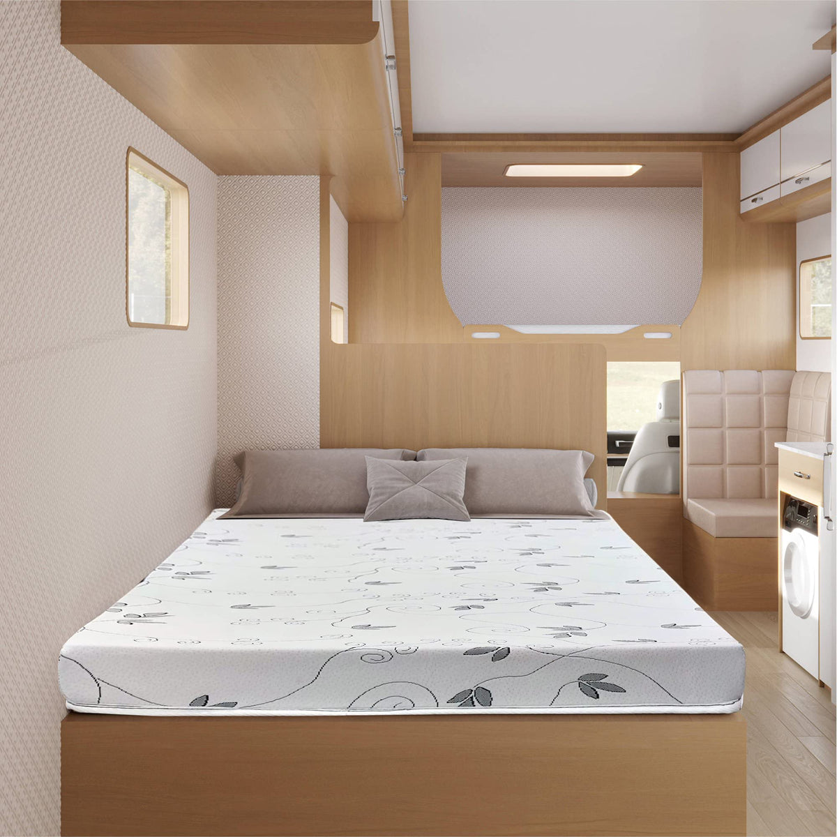 Greaton, 8-Inch Gel Memory Foam RV Mattress Replacement, Medium Firm, Travel Camper Trailer Truck and Bunk, Pressure-Relief Support, Made in USA, 72" x 30"