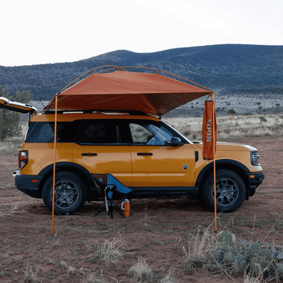 MoonShade Portable Vehicle Awning, Large 9' x 7' Shade Coverage, Lightweight Durable Car Canopy Suitable for Trucks SUVs Vans Campers and More (Sunset)