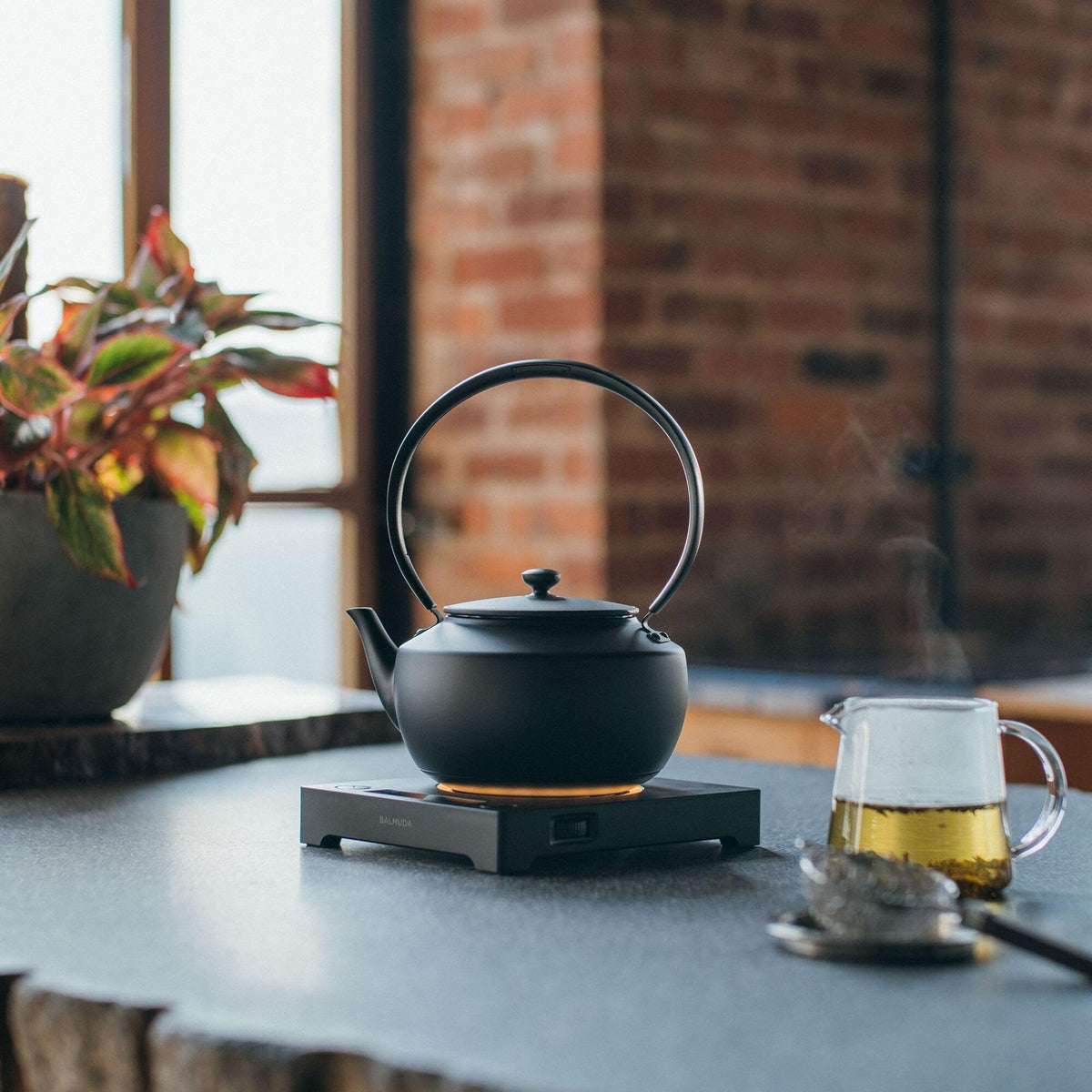 BALMUDA Combo Pack in Black | MoonKettle & The Lantern | Electric Kettle with Temp Control & Rechargeable LED Lantern