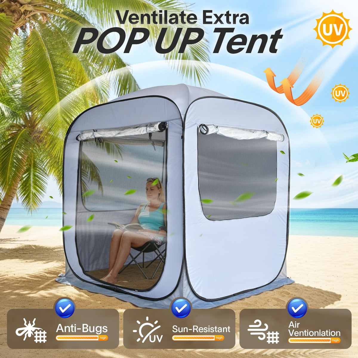 Alvantor® Tailgate SUV Tent for Cars – 6x6x6.6ft Waterproof & UV-Resistant Car Camping Tents with Full Mesh & PVC, Fits SUV, MPV – Portable Instant Setup Tent for 2-3 People