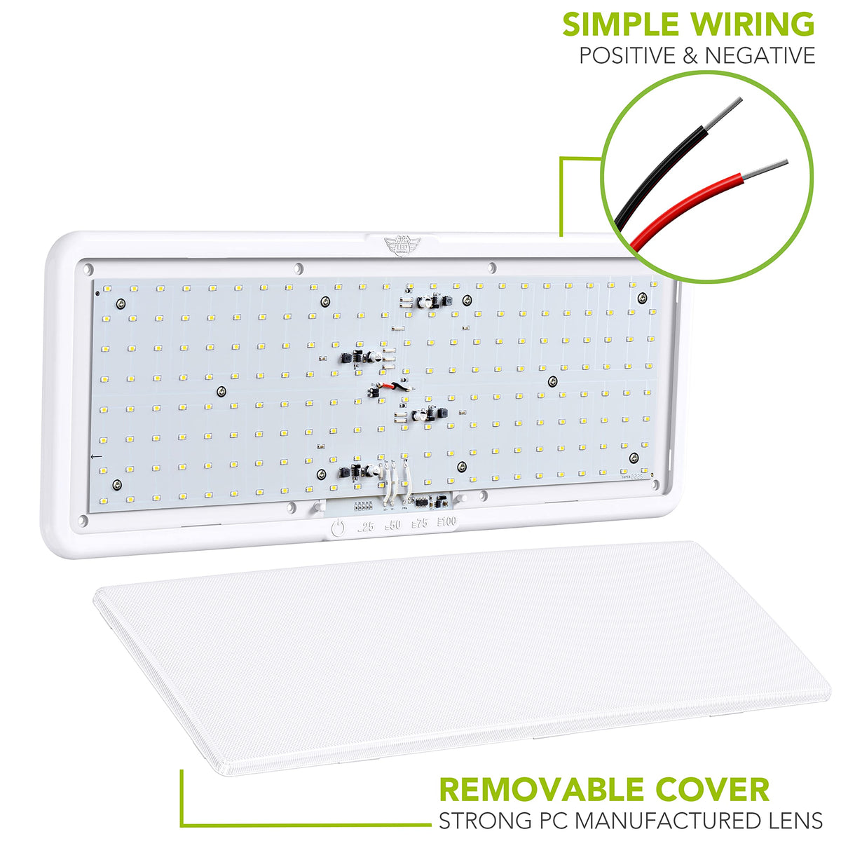Leisure LED RV LED Ceiling Light 21" x 8" Fixture 2000 Lumen with Touch Dimmer Switch Interior Lighting for Car/RV/Trailer/Camper/Boat DC 12V Natural White 4000-4500K (4 Pack)