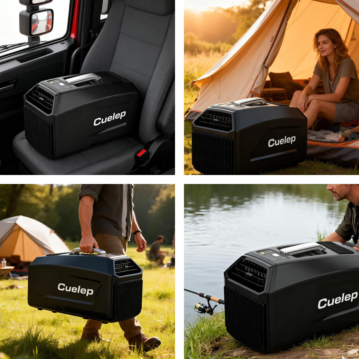 CUELEP Portable Air Conditioner,5200BTUs AC 450W Power Consumption, Fast Cooling Air Conditioners Dehumidifier, Portable Mini Air Conditioner for Camping Tent,RV,Car,Truck,Pet(AC ONLY)