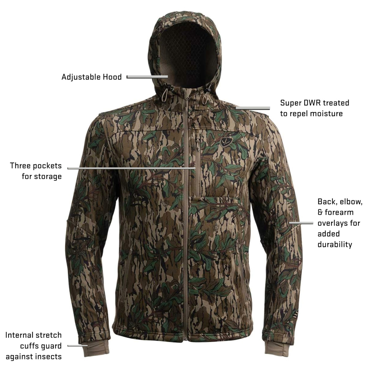 BLOCKER OUTDOORS Finisher Camouflage Turkey Hunting Jacket for Men (MO Greenleaf, 3X-Large)