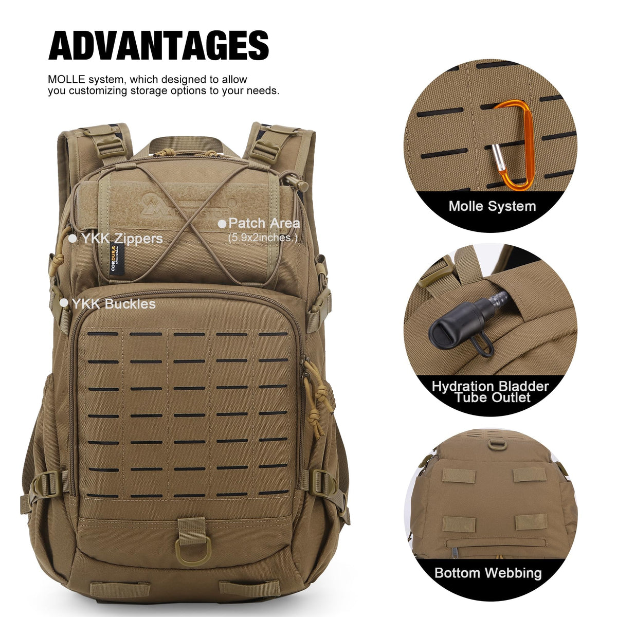 Mardingtop 60L Internal Frame Backpack + 25L Cordura Hiking Backpack