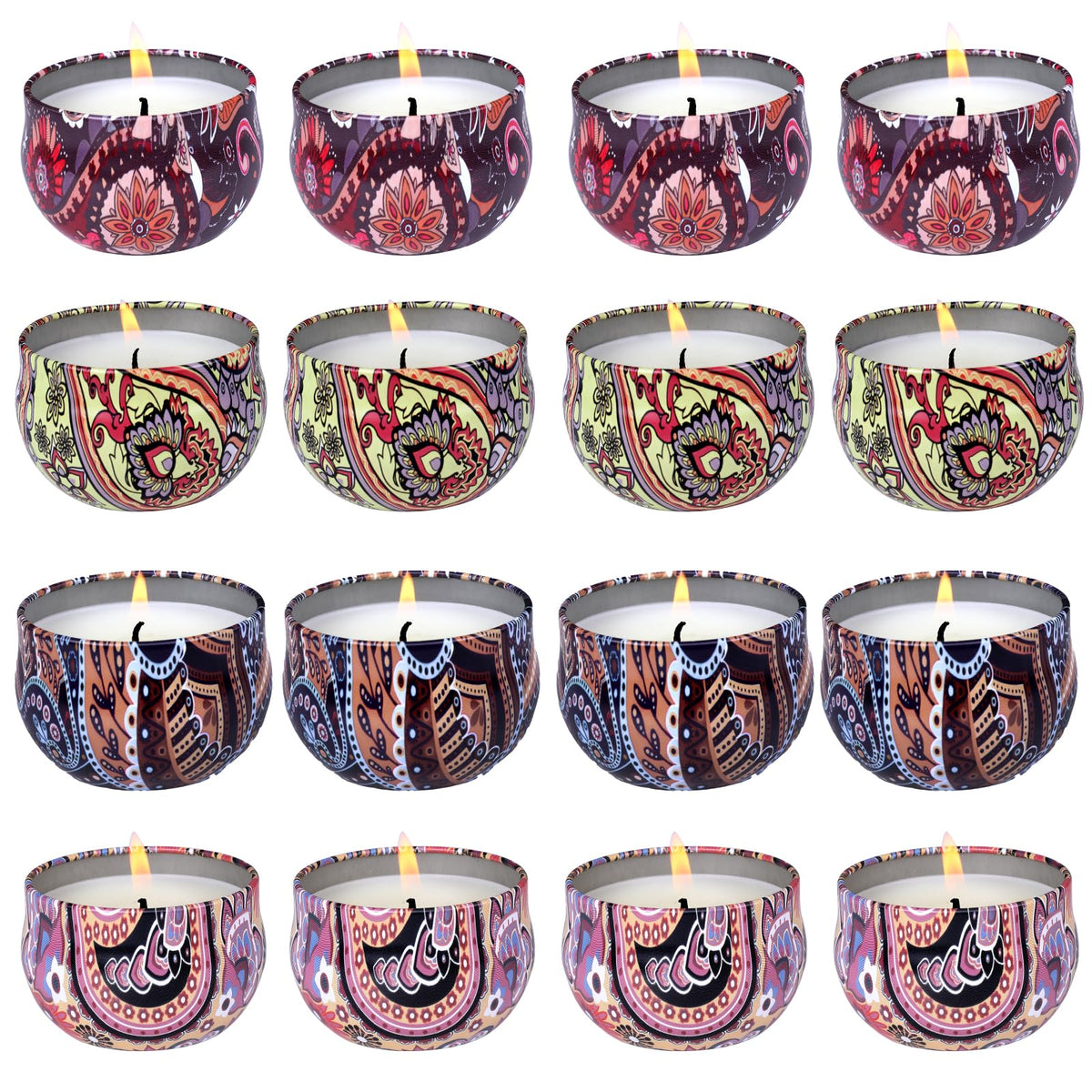 KNOURT 32 Pack Scented Candles Gift Set, Natural Soy Wax Travel Tin Candles for Home Scented, Ideal for Christmas, Birthday, Thanksgiving, Valentines Day Gifts