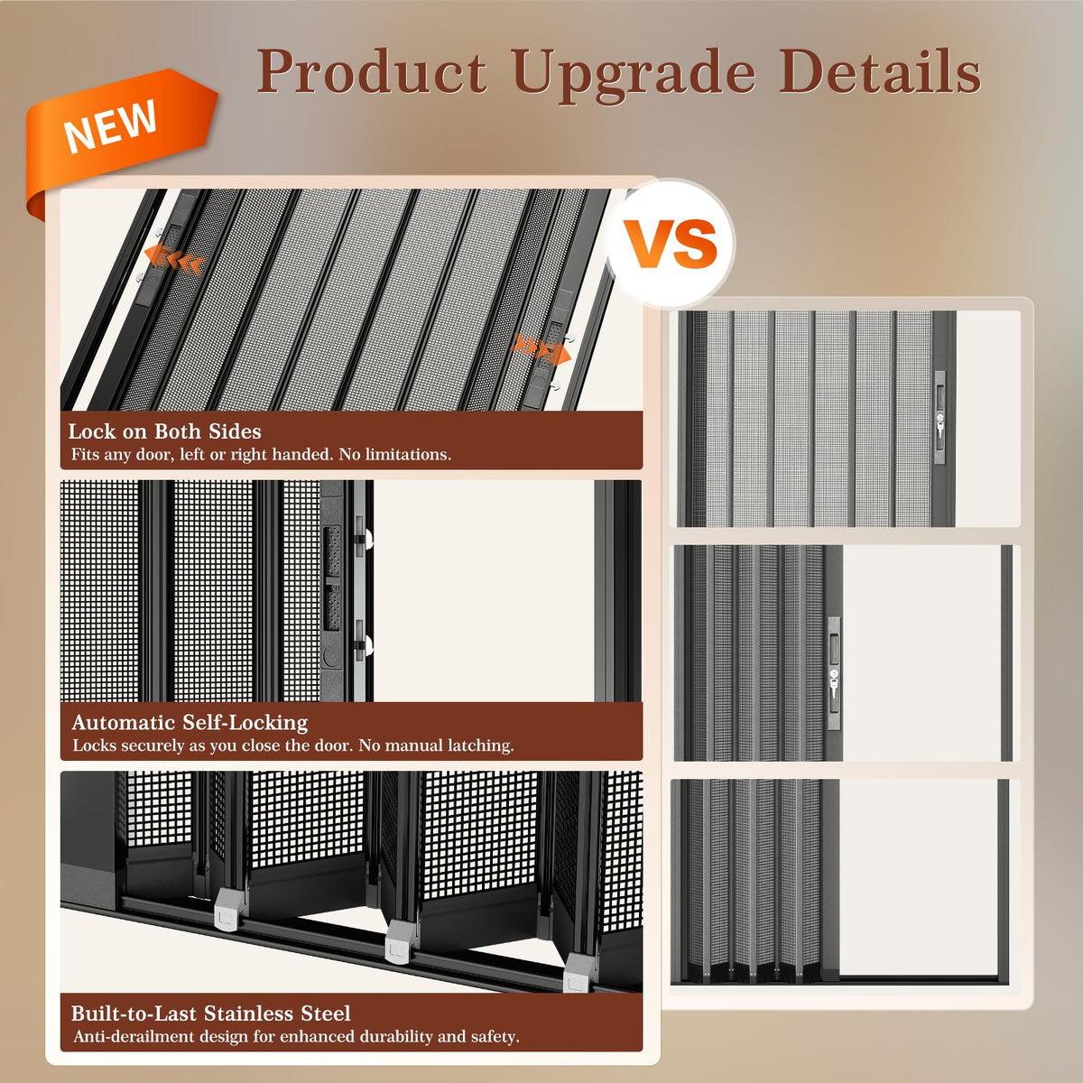 Yotache Retractable Screen Door Fits 36"x80" to 36.5"x80.5" Doors - Aluminum Frame & Pet-Proof Mesh - Magnetic Self-Latching Convenient Sliding Door with Left and Right Openings