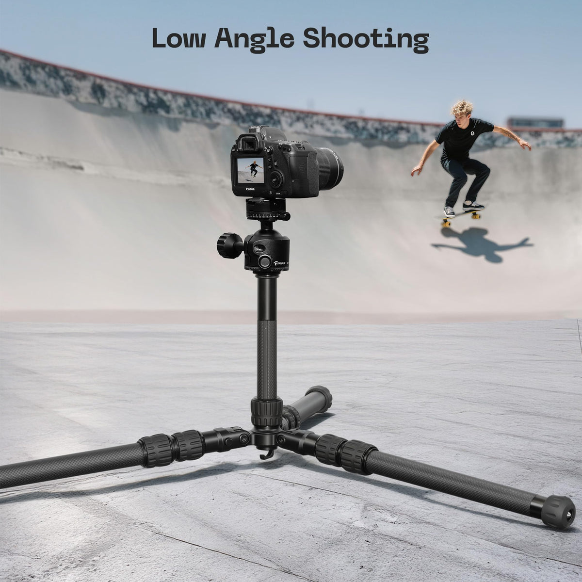 FANAUE Tripod for Binoculars Telescope, 42" Carbon Fiber Spotting Scopes Tripods Stand with 1/4" and 3/8" Thread,Camera Tripod with Reversible Center Column for DSLR