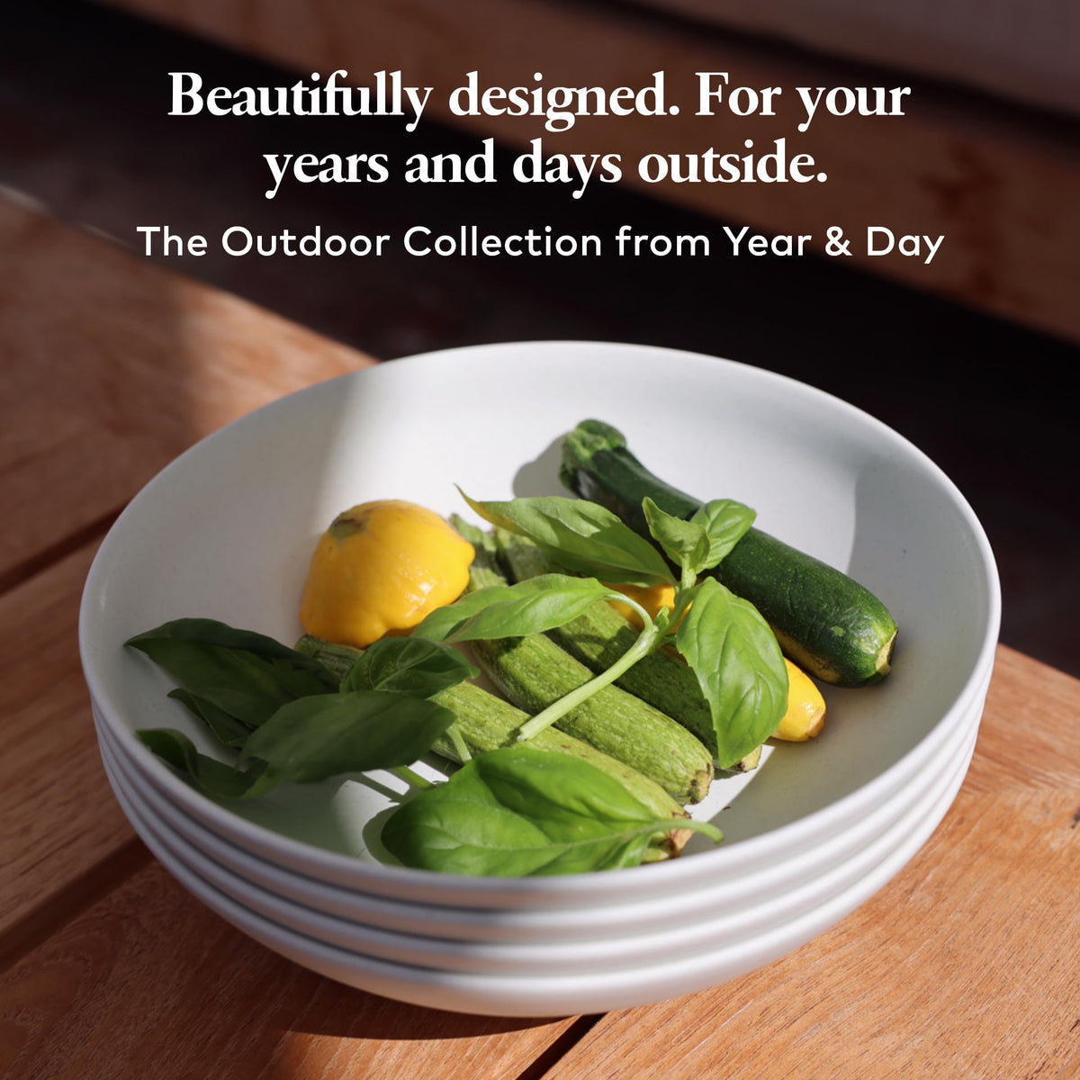 Year & Day Outdoor 12 Piece Plant Derived Dinnerware Set with Big Bowls, Dish Set for 4