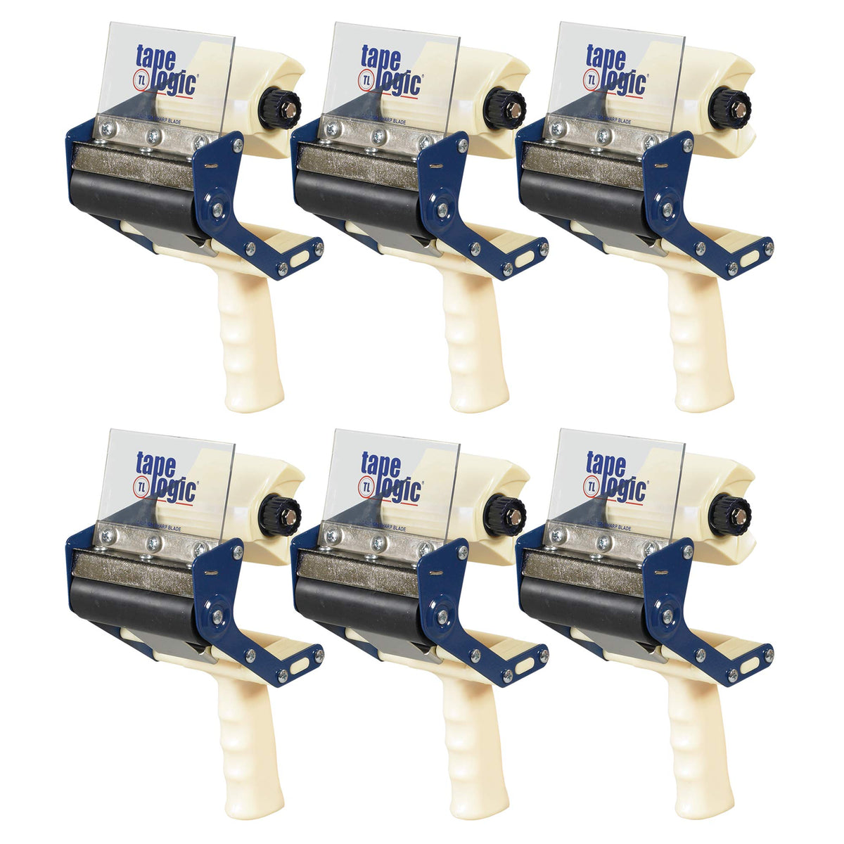 Aviditi Tape Logic 4 Inch Heavy-Duty Packing Tape Dispenser Gun, for Packing, Shipping, Moving and Warehouse Use (6 Dispensers)