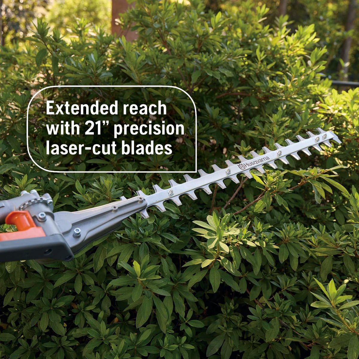 Husqvarna 122LKH Gas Hedge Trimmer, Multi-Purpose Tool with Hedge Trimmer Attachment, 21-Inch Cutter Bar with Double-Sided, Double Reciprocating Blades, Gifts for Men, 970796101