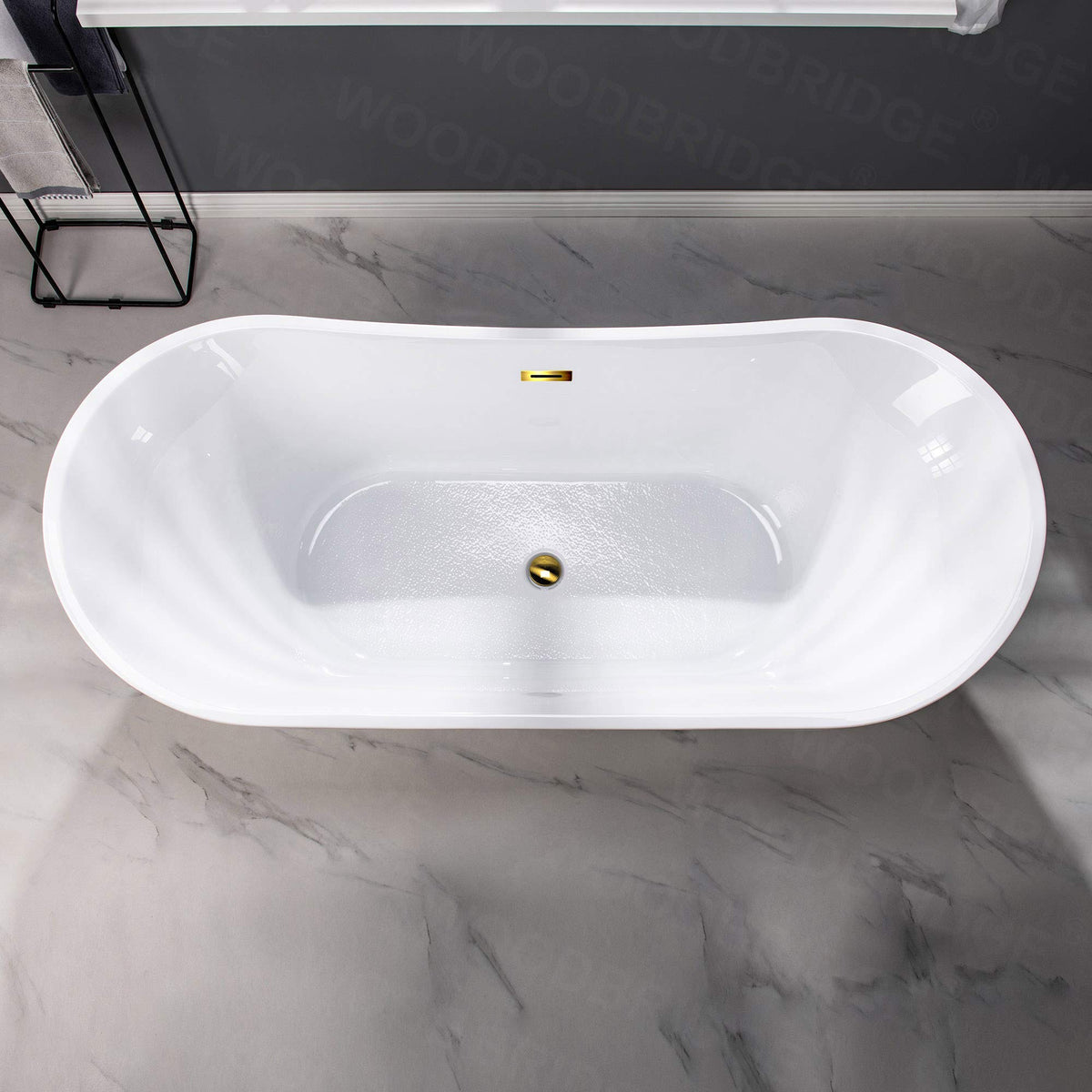 WOODBRIDGE BTA1517-BG-Drain &O Bathtub, Brushed Gold