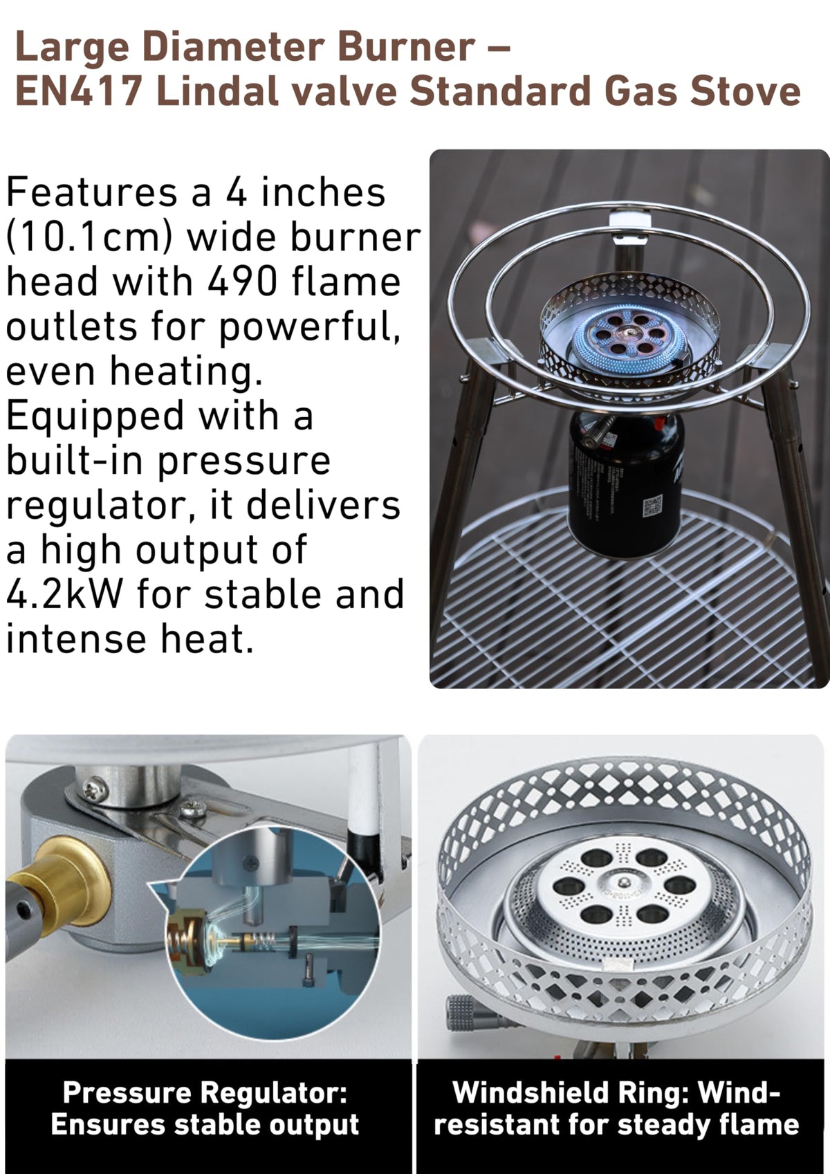 CAMPINGMOON Skottle Grill Cooking System Kit 18 inch Carbon Steel Pan Adjustable Legs Portable Camp Cooking Gear with Carry Bag (Skottle isobutane stove set GR-901)