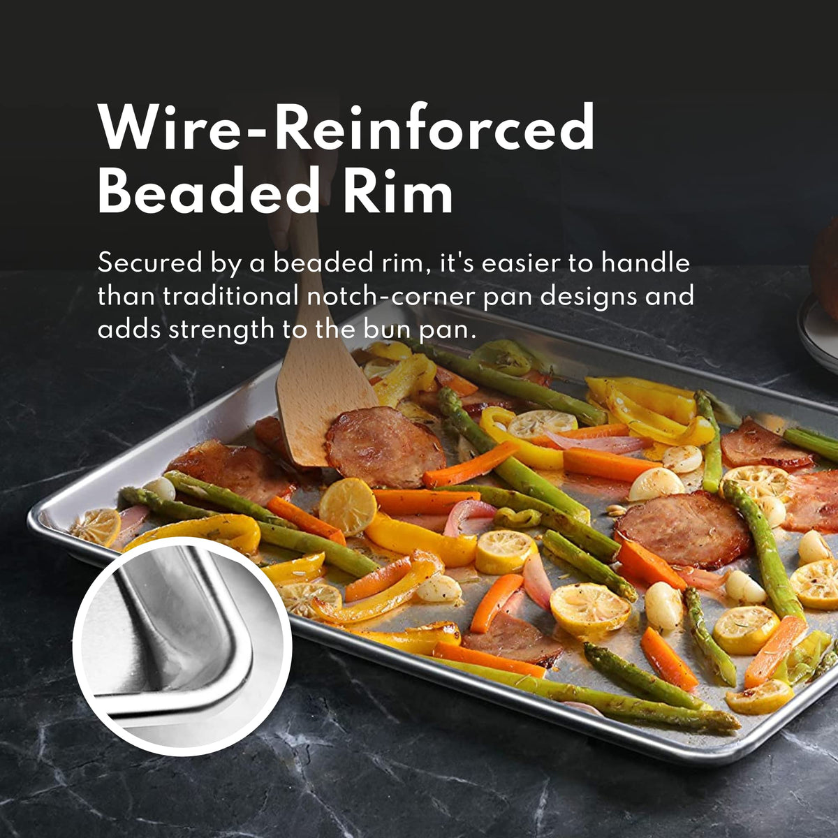 New Star Foodservice Commercial-Grade 18-Gauge Aluminum Sheet Pan/Bun Pan (9 2/3 W x6 2/3 L x1 H (1/8 size))