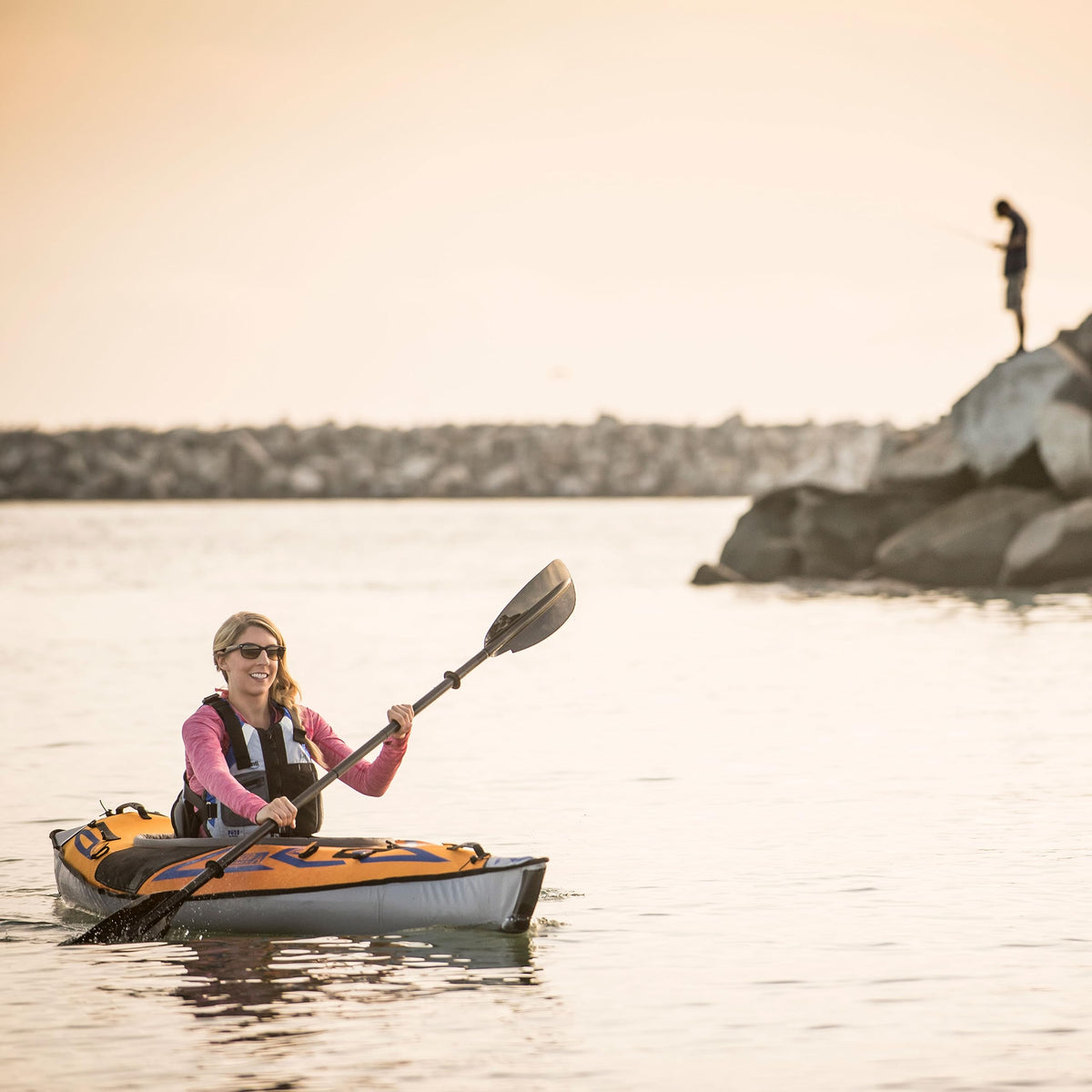 Advanced Elements - AdvancedFrame Sport Inflatable Kayak - Lightweight Day Touring Kayak with Bag and Pump - 10' 5" - 26 lbs - Orange
