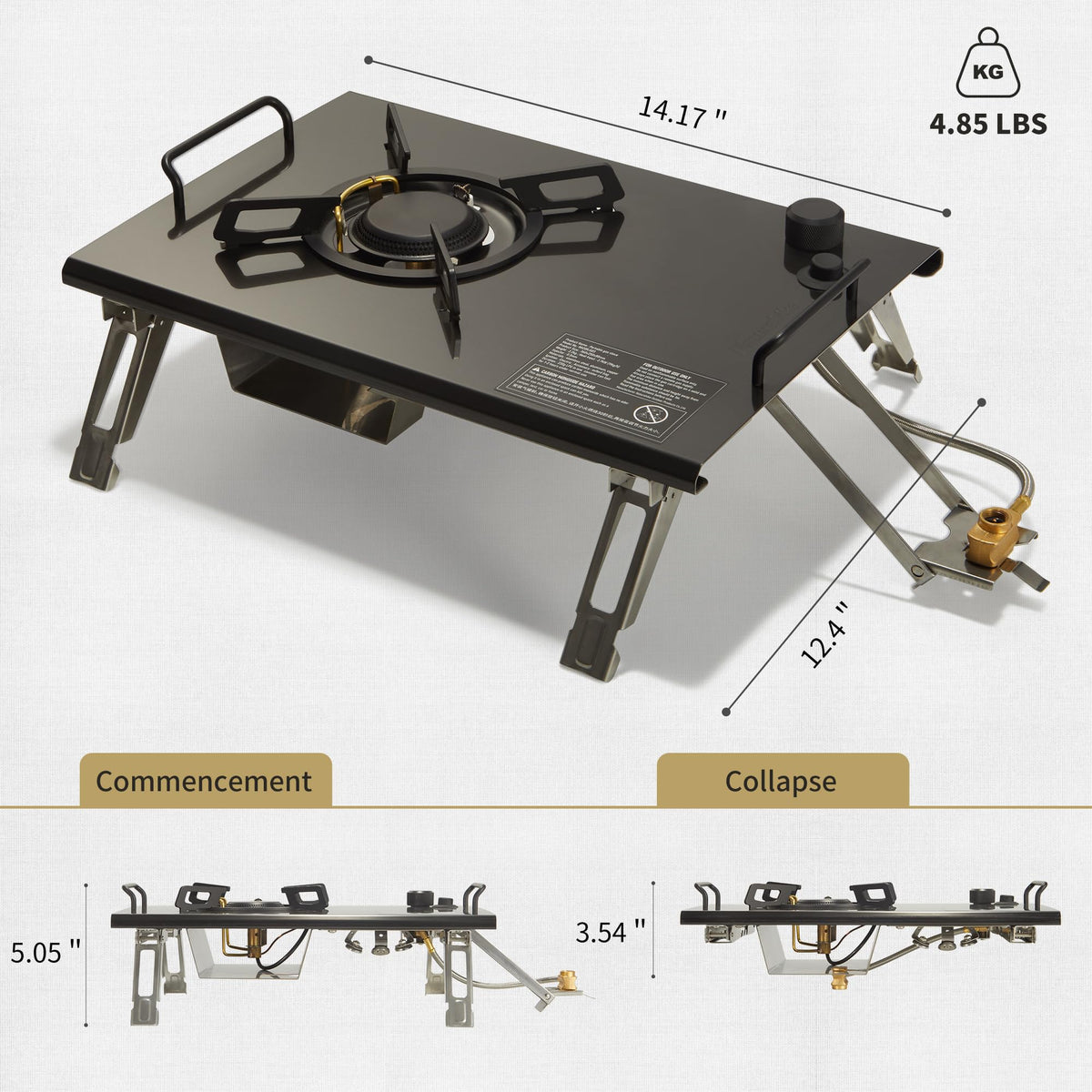 Naturehike Camping Gas Stove for IGT Table, Folding Isobutane Stove with Carry Bag, Portable Camp Stove for Outdoor Car Camping Cooking Tailgating