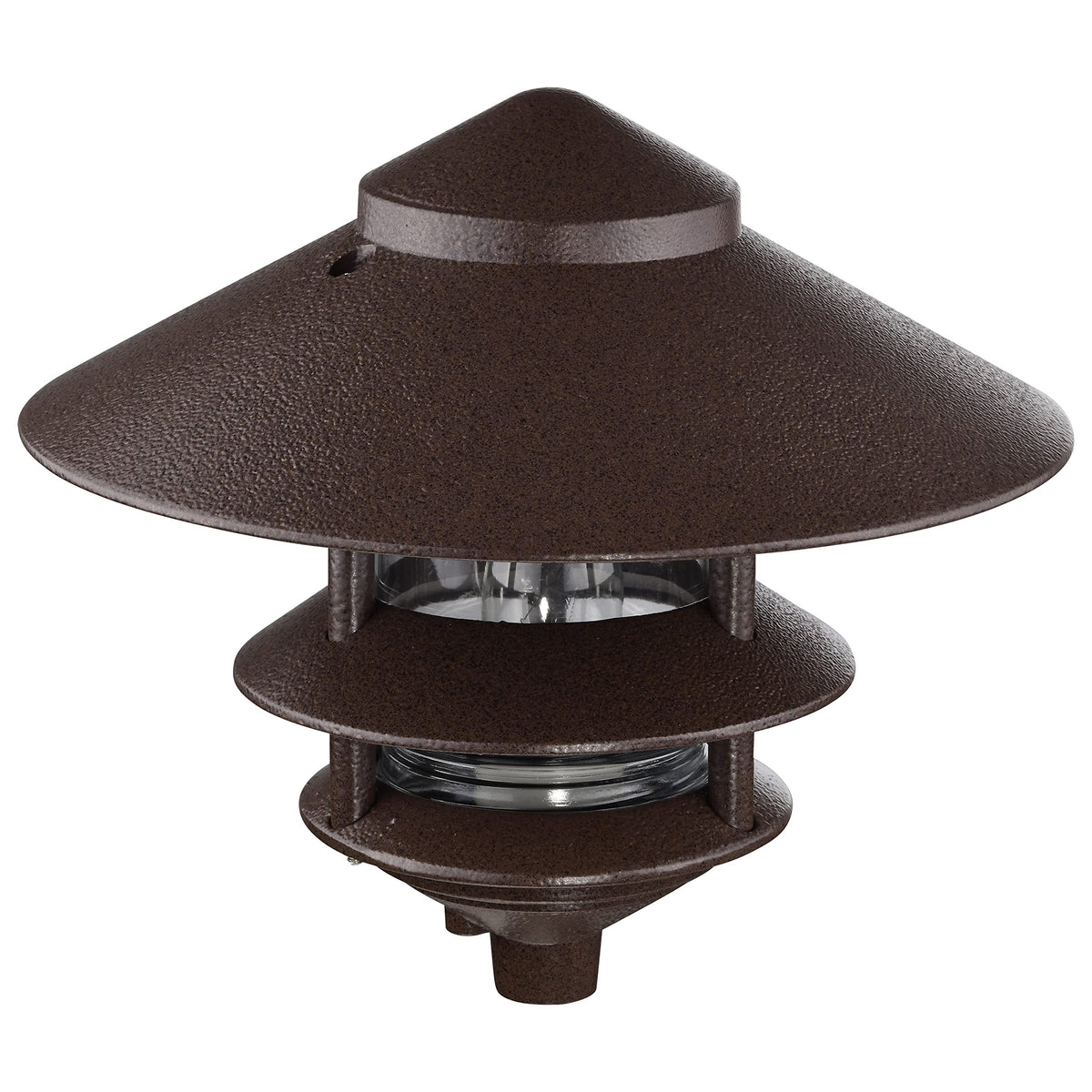 Nuvo SF76/637/04 Outdoor Pagoda Landscape Pathway Light, 3 Tier - Large Hood, Old Bronze (4 Pack)