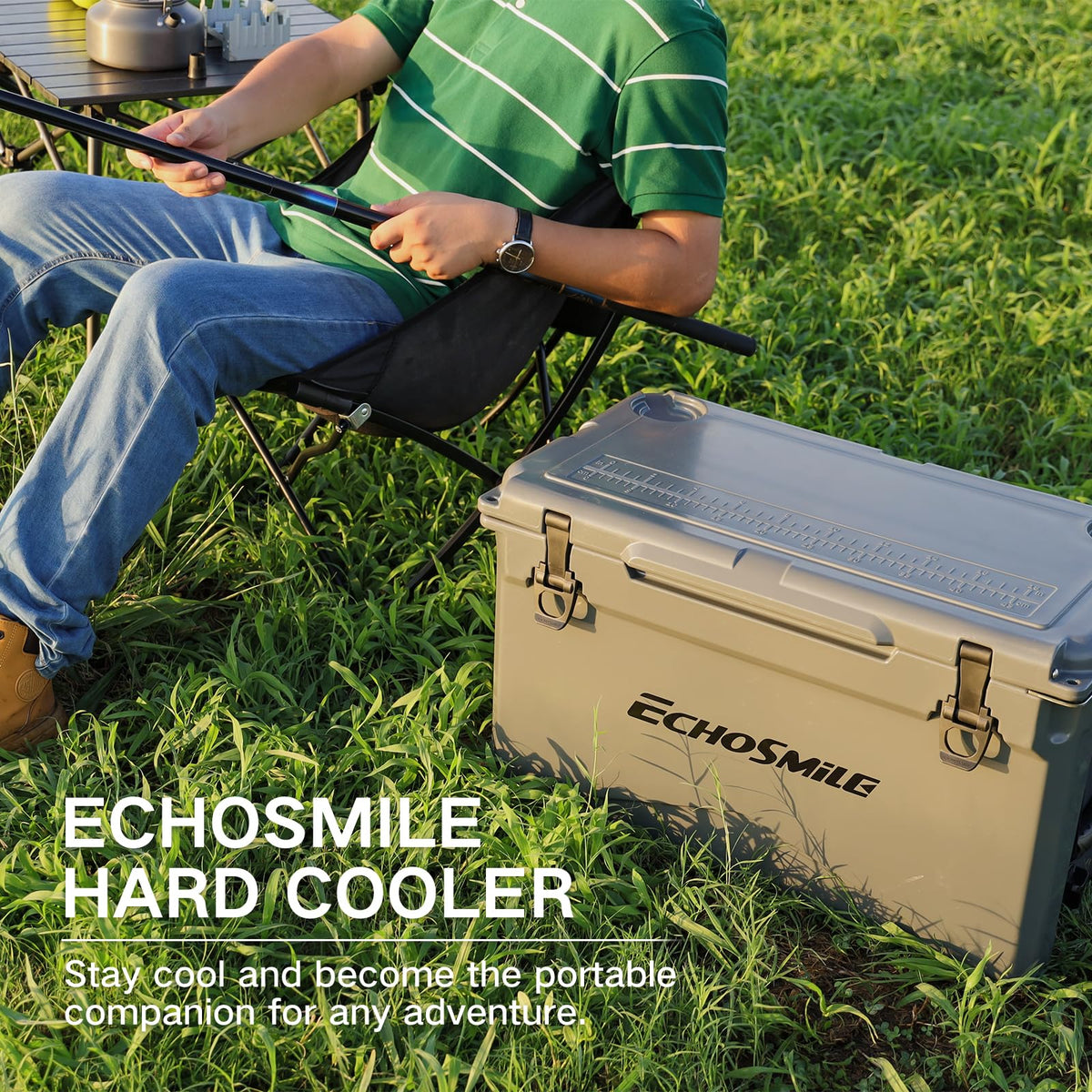EchoSmile 25/30/35/40/60/75 Quart Rotomolded Cooler, Built to Stand up to The Rigors of The Journey