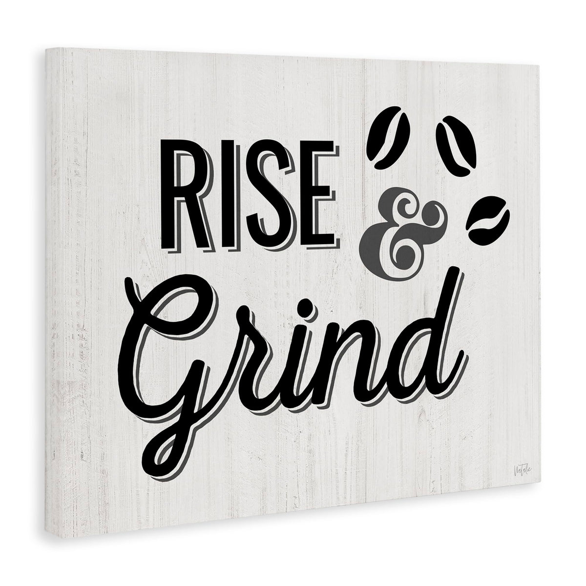 Stupell Industries Rise & Grind Coffee Beans Canvas Wall Art Design by Natalie Carpentieri, 48 x 36