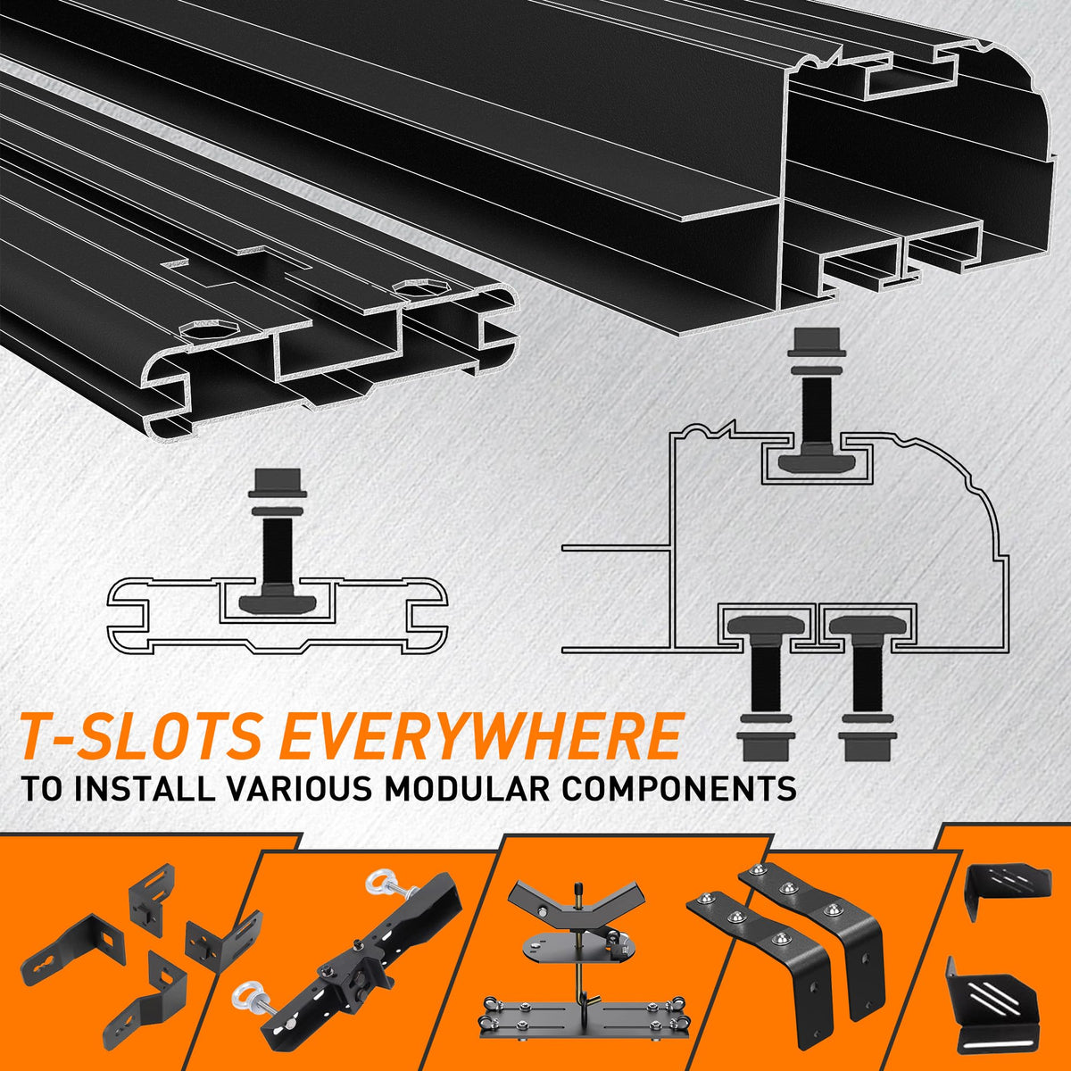 WILDROAD Aluminum Roof Platform, 83" x 52" Universal Flat Roof Rack Heavy Duty Roof Rack Platform with 10 Sets Eye Bolt Nut and T-Screws Anchoring Kit Fits for SUV, Truc