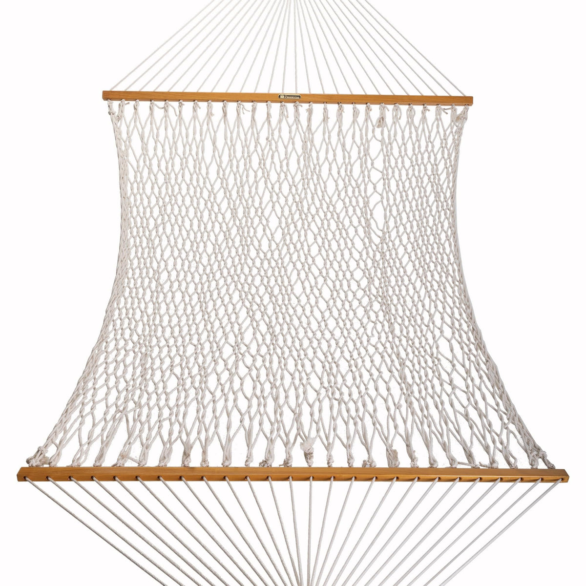 Original Pawleys Island Deluxe Oatmeal DuraCord Rope Hammock – 13 ft. x 65 in, 2-Person, 450 lb Capacity, Oak Spreader Bar, Zinc-Plated Hardware, Handcrafted in the USA