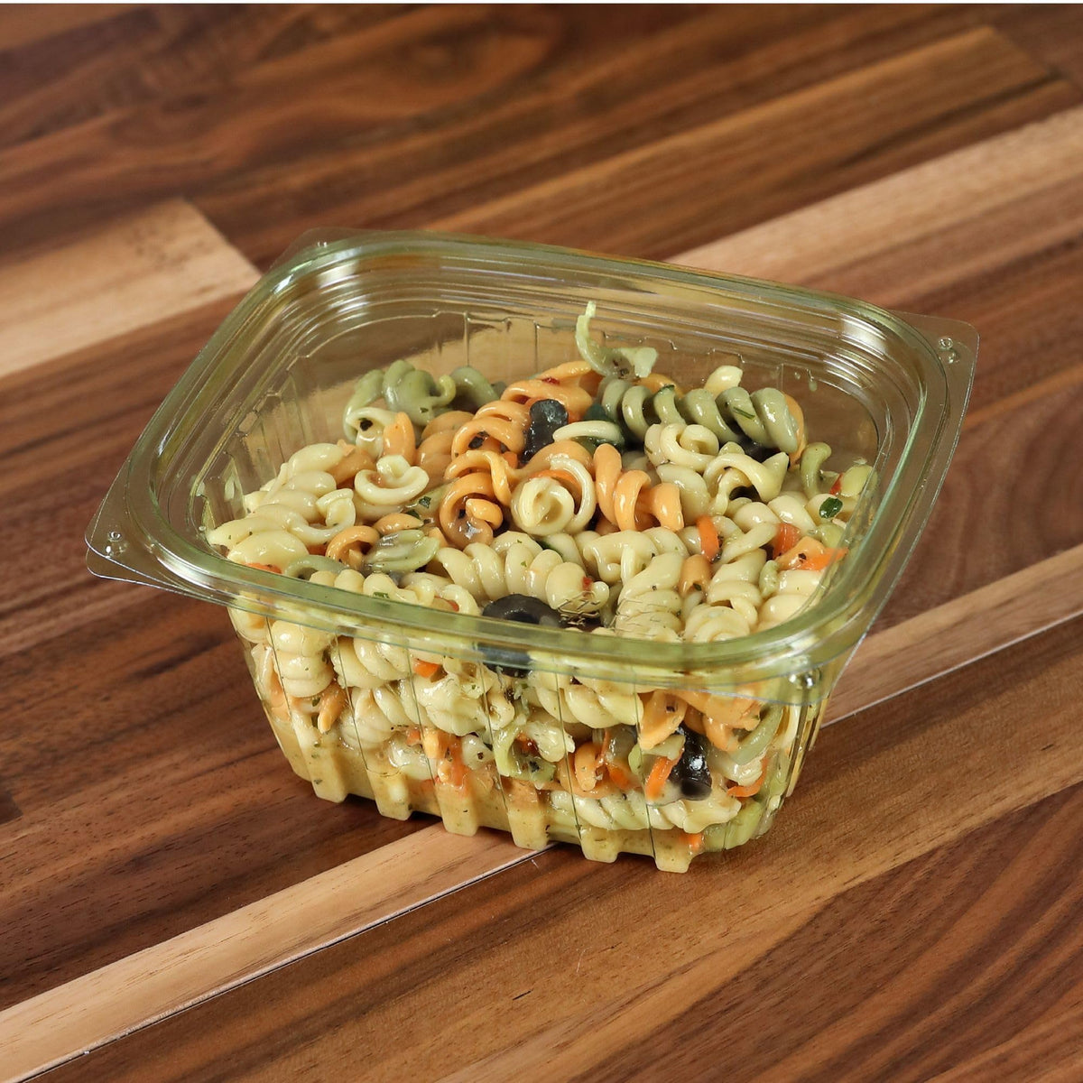 ECO PRODUCTS Compostable 16oz Rectangular Deli Containers With Lids, Case of 300, Veridian Clear Green Meal Prep, Made from PLA, A Renewable Material Made from Plants, One Lid Fits All
