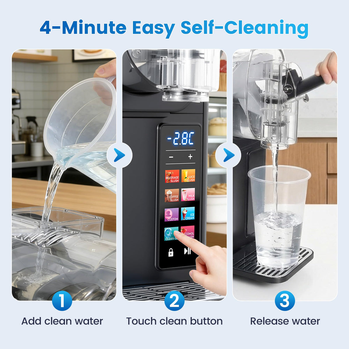 LEEVOT Slushie Machine & Soft Serve Ice Cream Maker 2 in 1, Frozen Drink Machine with Quicool Technology, 6 Presets, Child Lock, Self-Cleaning, Margarita Slush Daiquiri Machine for Home, 120V 60HZ