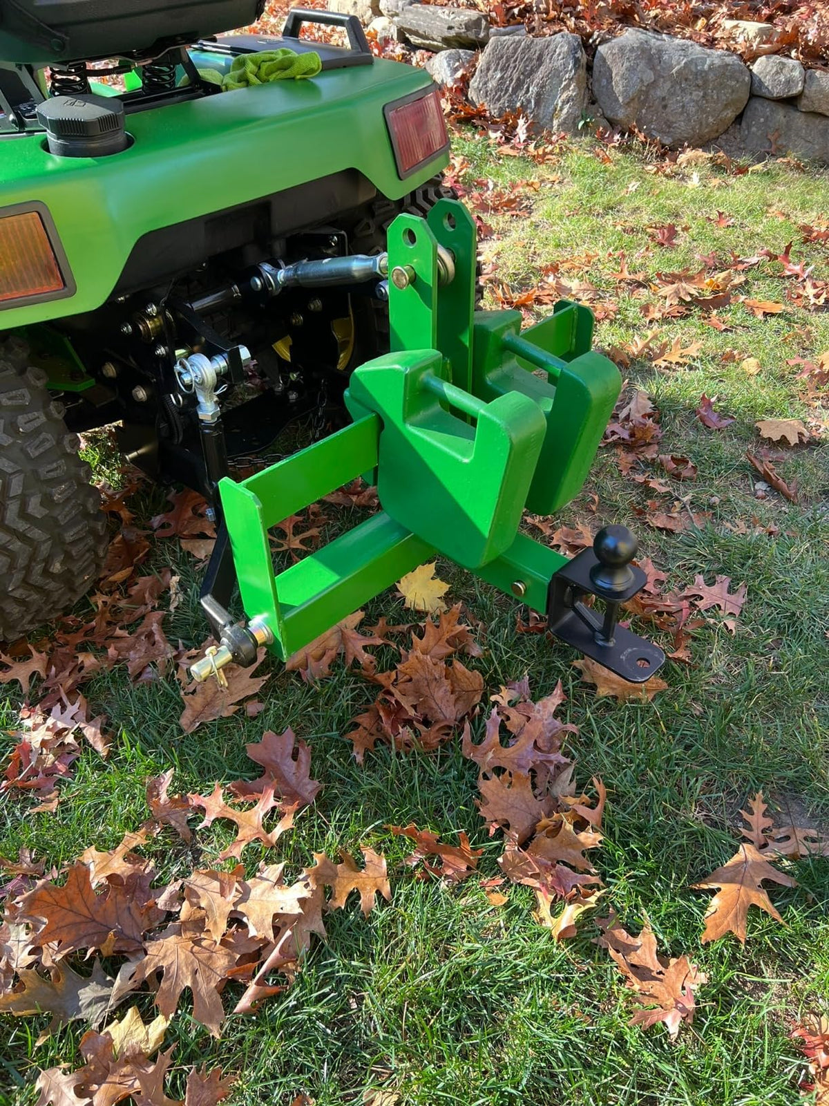 Garvee 3 Point Trailer Hitch 2" Receiver and Towing Ball Hitch with Hook Heavy Duty Cat.1 Tractor Drawbar 3Pt Quick Hitch Attachment for Kubota, Category 1 Subcompact Tractor Farm Equipment