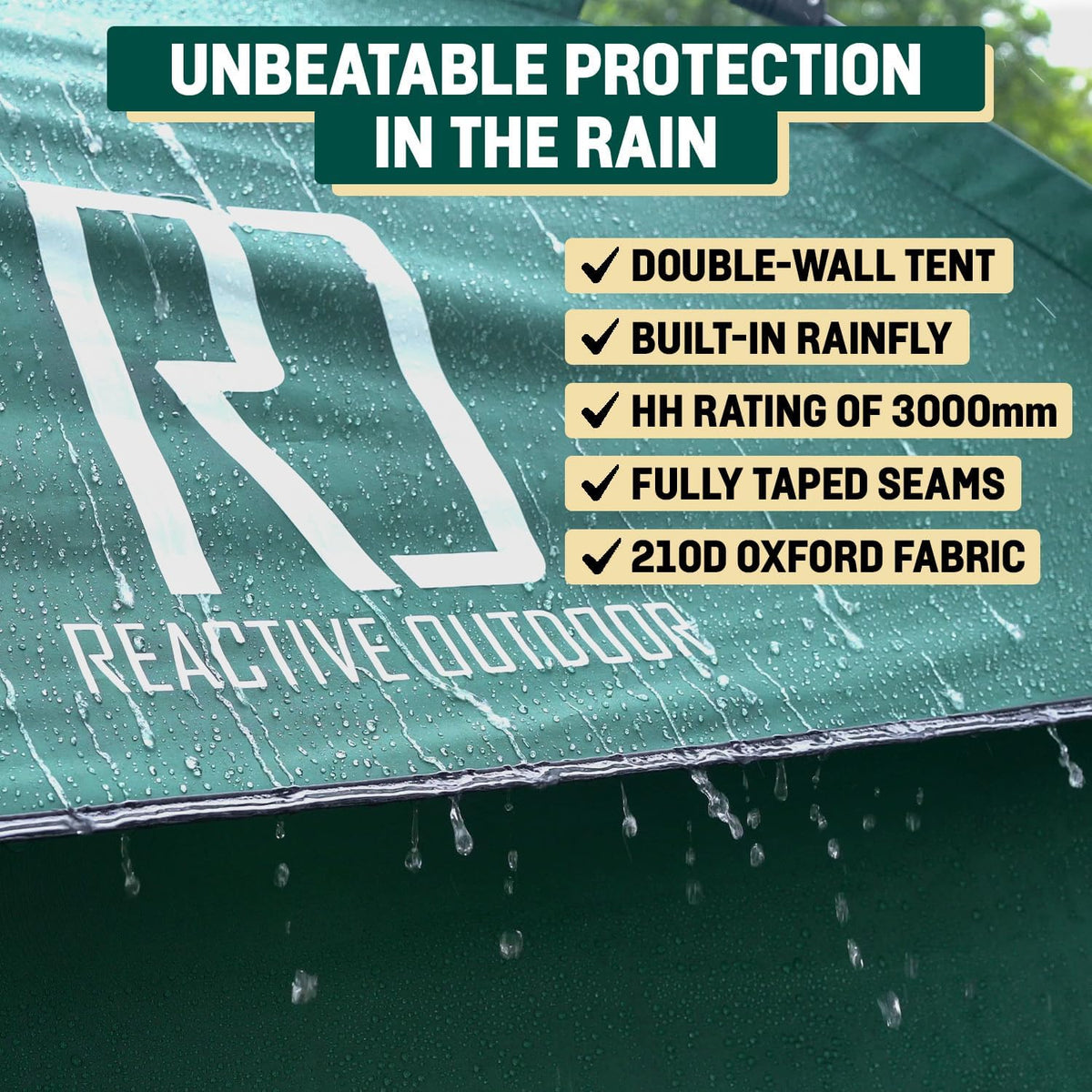 Reactive Outdoor Tent - 3 Second Tent - 3 Sec Instant Pop Up - Easy and Quick Setup Camping - 1 Person Setup Waterproof Double Layer Outdoor Camping (Small (1-2 Person))