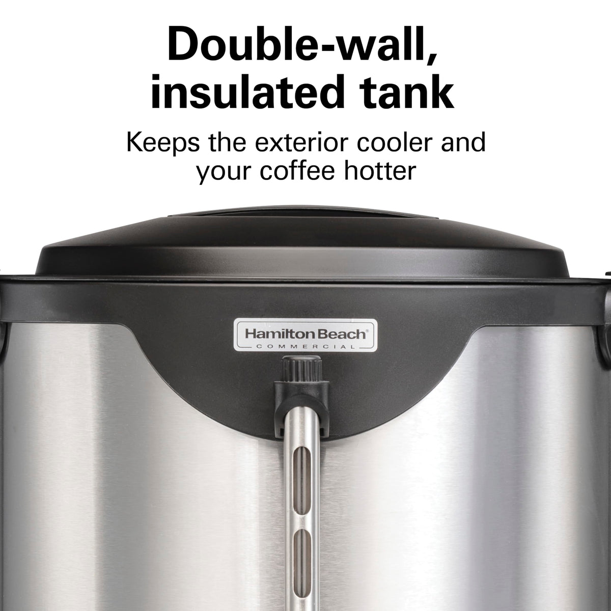 Hamilton Beach Commercial 75 Cup Stainless Steel Coffee Urn, Double Wall Insulated, 120V (HCU075S)