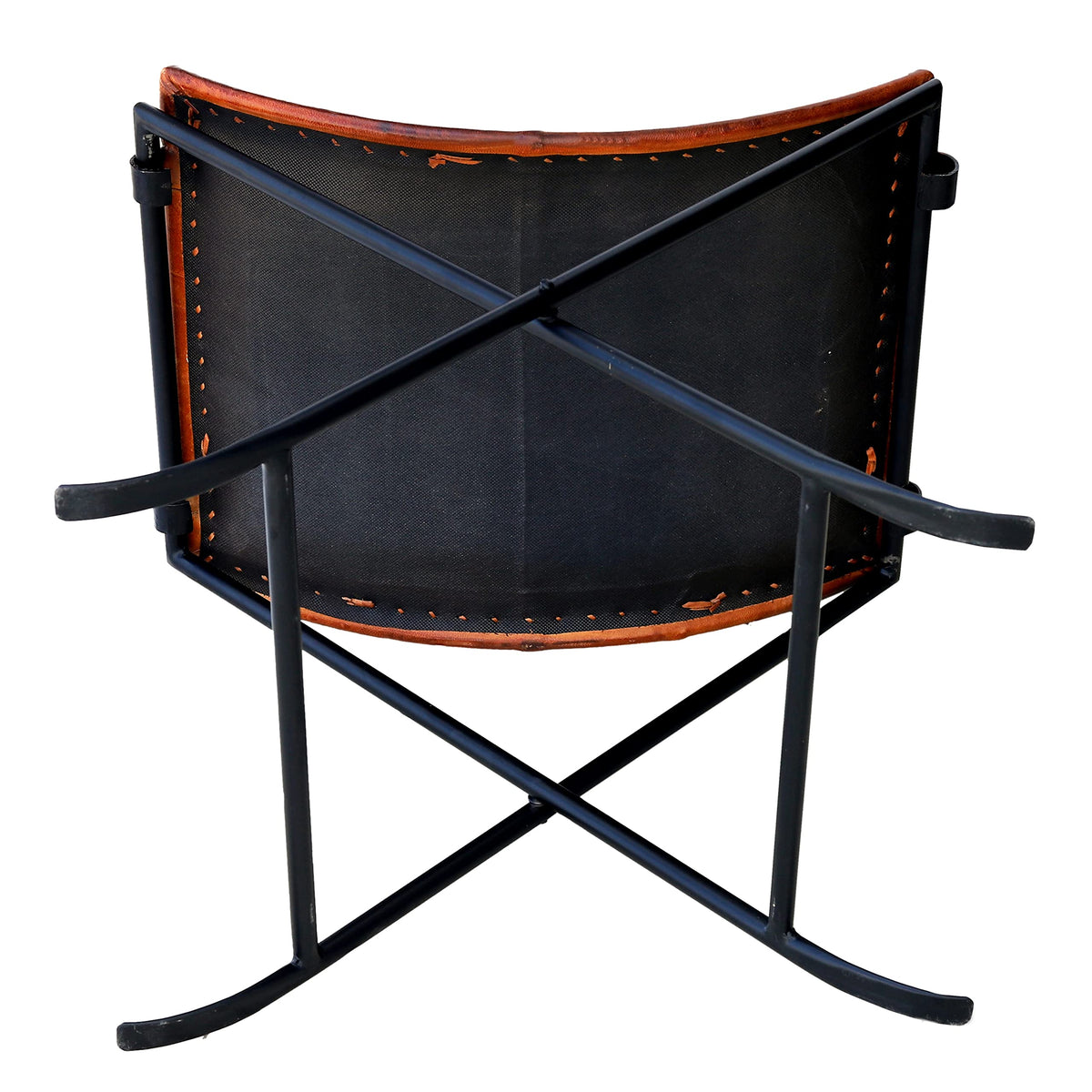 cuero Melton Leather Stool Side Stich Classical Side Stich Stool Bench (Brown)