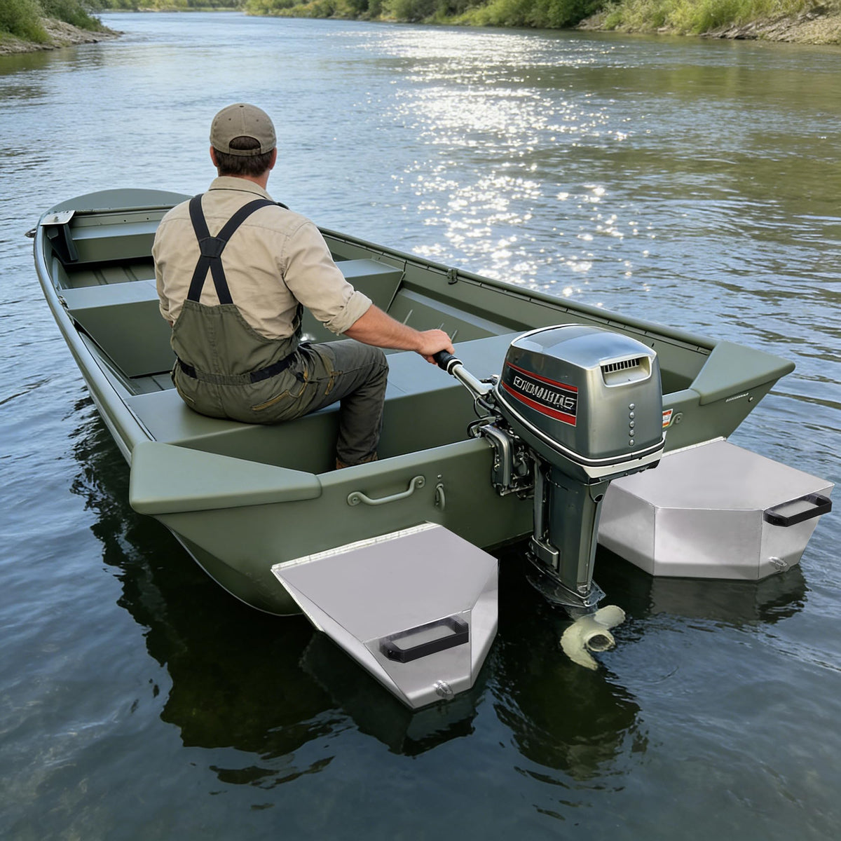 Oxphanor Boat Float Pods Pair Fits 20’ Boats, Portable Boat Floats for Stability, Jon & Fishing Boats, Easy Install, UV Resistant