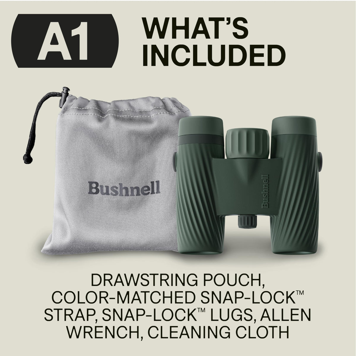 Bushnell A1 10x25 Compact Binoculars for Adults & Kids, Waterproof, Fogproof, 10X Magnification, Fully Multi-Coated Lenses & Rubber Armor - Cilantro Green