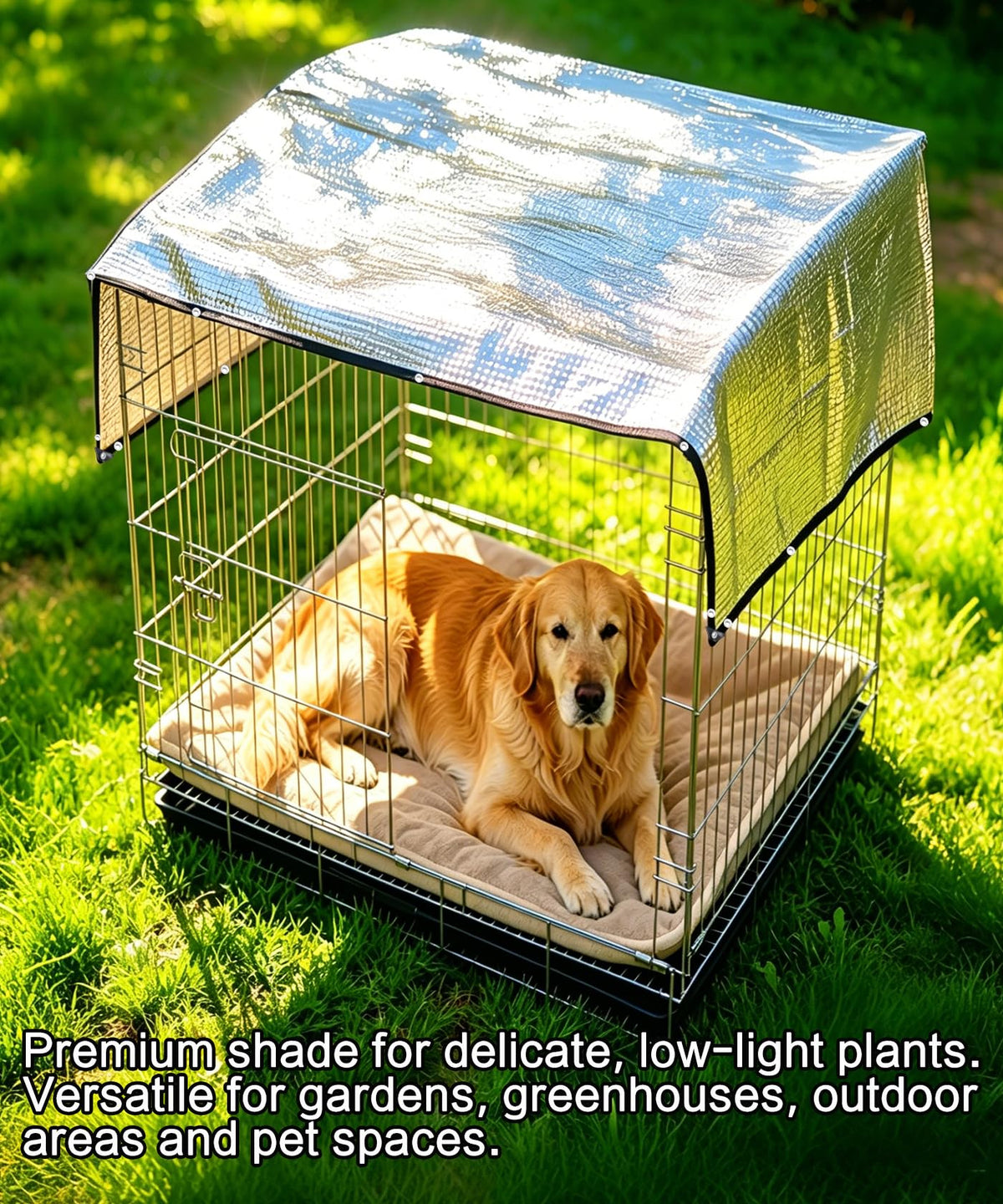 70% Aluminum Shade Cloth for Garden 20 FT x 20 FT, Durable Mesh Silver Tarps with Grommets and Ball Bungee,Reflective Sun Shade Net Cover for Pet Shade, RV & Car Shades, Patio, Pergola, Plants, Pools