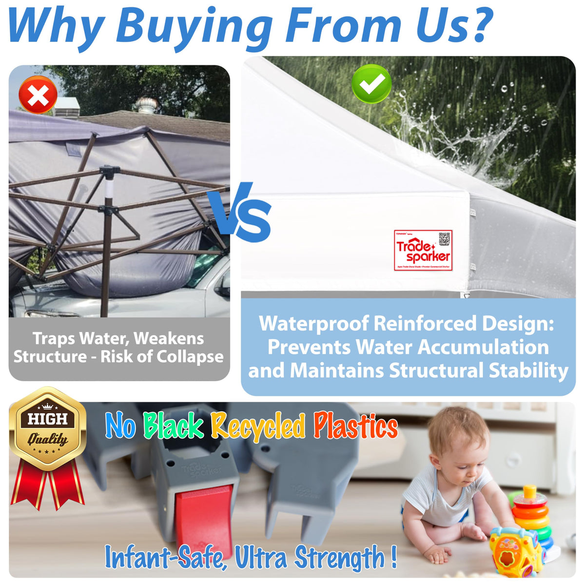 Tradesparker 8x8 Pop Up Canopy Tent,Commercial Movable Canopy with ApexCore LED&Rugged Casters-Instant Easy Setup Shelter Canopies with Weight Bags&Stakes for Outdoor Events Markets Vendors,Black