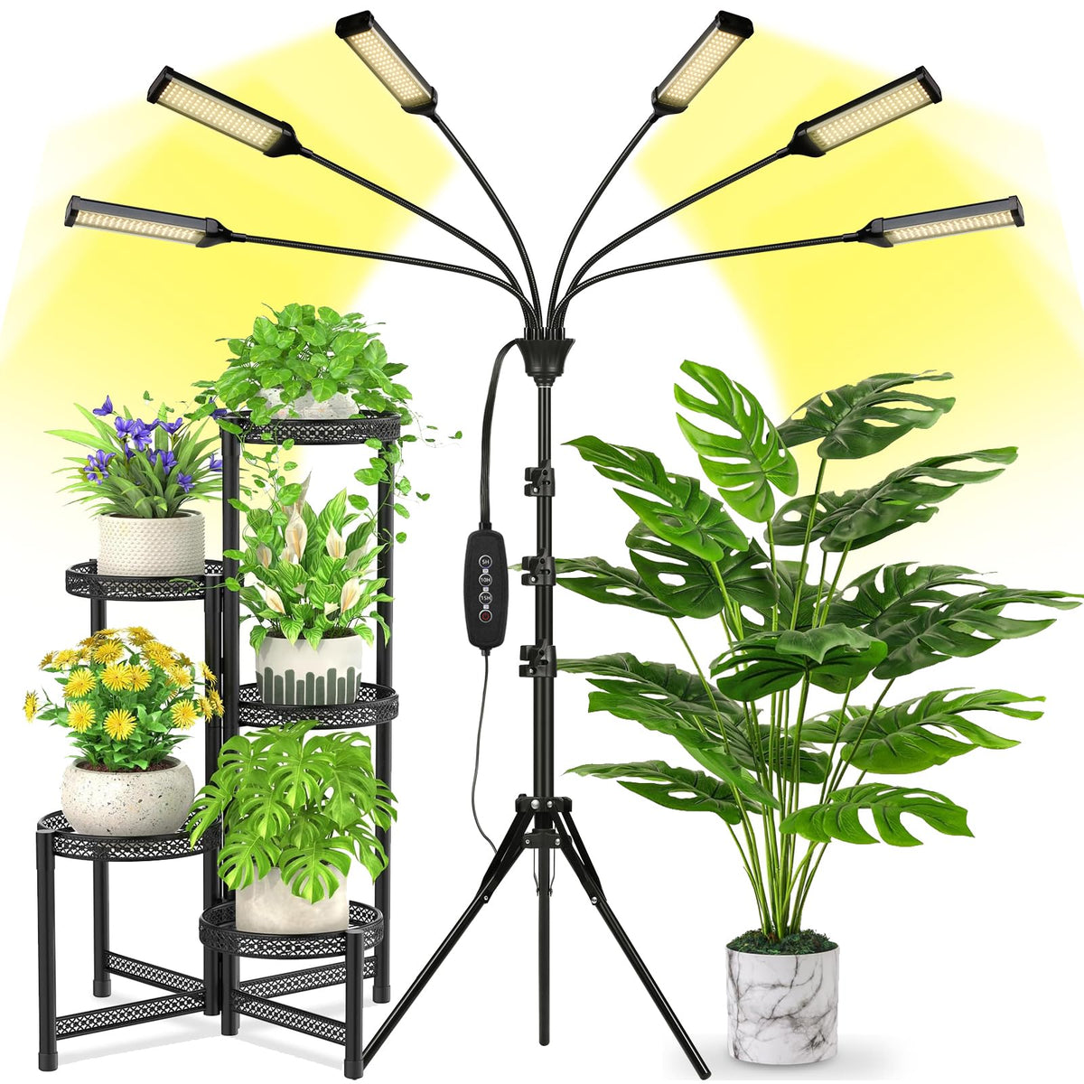LED Grow Lights for Indoor Plants Full Spectrum, 540 LEDs Plant Lights for Indoor Growing with 58" Adjustable Stand, Plant Grow Lights with Auto 5H/10H/15H Timer for Indoor Tall Plants.