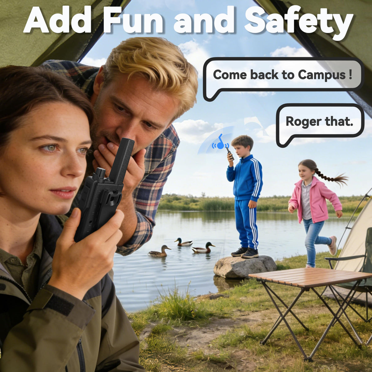 FRS Walkie Talkies Long Range for Adults,Rechargeable FWCN30A Radios with NOAA Family 2 Way Radio with Earpiece 1250mAh Flashlight USB for Camping Hiking Cruise,4Pack