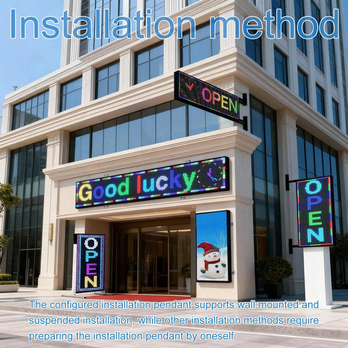 ZONTRONCM P10(52" * 14") Scrolling Programmable Led Sign Custom Outdoor Digital For Business Display Screen Matrix Panel Electronic Message Board Neon Full Color Advertising Light Wifi Control