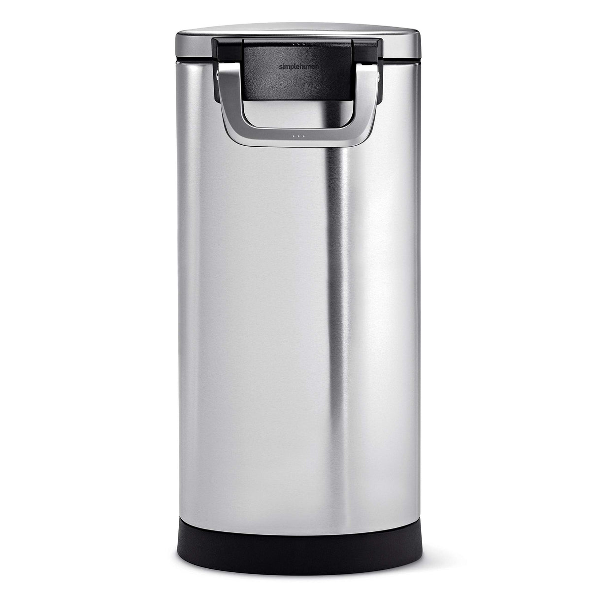 simplehuman Large Pet Food Storage Container, Holds 30-35 lb / 14-16 kg of Dry Dog Food, Cat Food, or Bird Seed, Airtight Lock-Tight Lid with Magnetic Scoop, BPA-Free, Brushed Stainless Steel