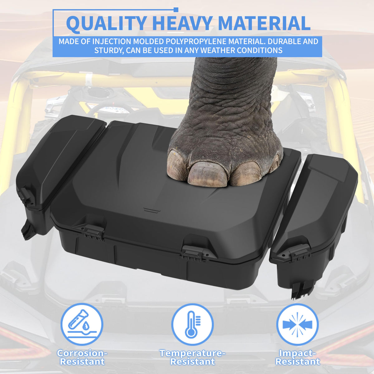 SLORIMOD 96L Large Capacity Rear Cargo Box & 13.5L Bed Side Removable Storage Tools Boxes Bin Set for Can Am Maverick R MAX X RS 2024+ Accessories, Replace #715007182, 715007372 (3PCS)