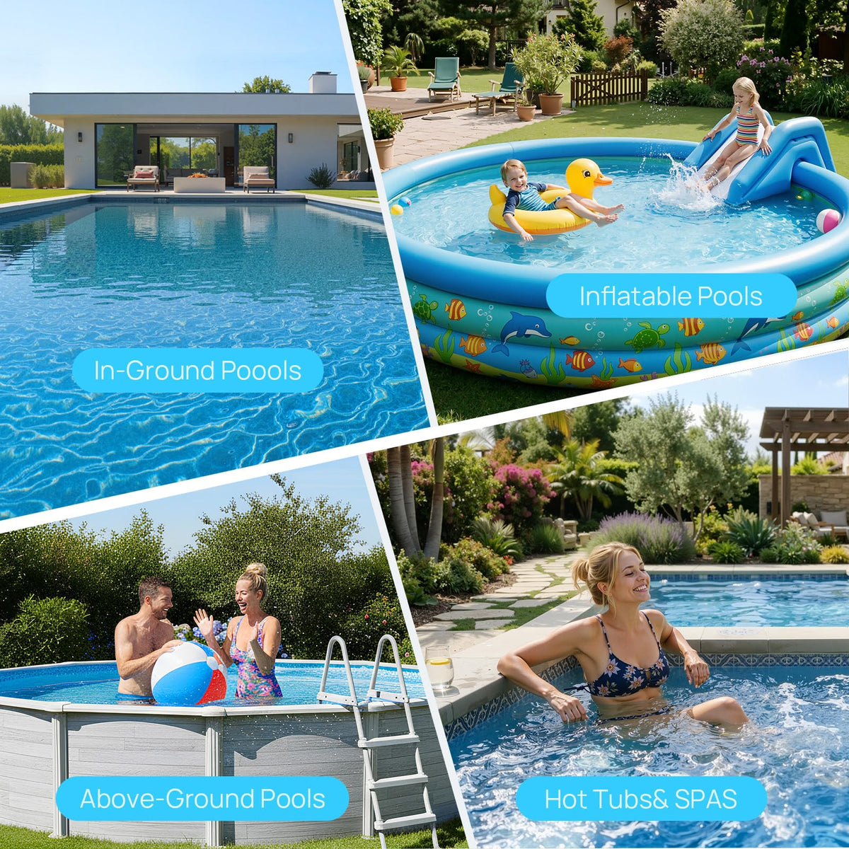 Consciot Upgraded Pool Vacuum for Above Ground & Inground Pool, 75-Min Runtime, 113" (9.4FT) Telescopic Pole, 22 GPM Suction, 2L Capacity, 4 Filters; Ideal for Spa, Hot Tub & Pool Stairs