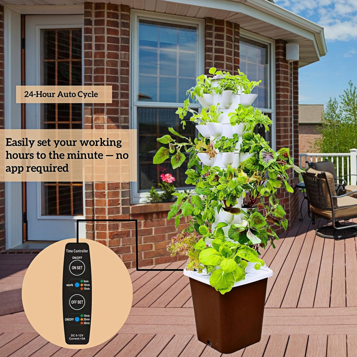 Hydroponic Growing System Kit – Indoor Vertical Hydroponic Garden Tower, 35 Planting Pods，Indoor Herb Garden,Lettuce Vegetables Hydroponic Growing Kit